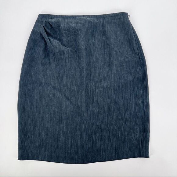 Vintage Giorgio Armani Gray Pencil Skirt Pin Tuck Detail Sz 4 - Picture 10 of 10